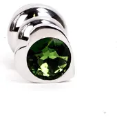 Kiotos - Buttplug geribbeld RVS Met diamant In hartvorm - groen