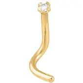 Lucardi Stalen neuspiercing goldplated met kristal