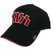 KiSS Hoed pet Red on White Logo Black