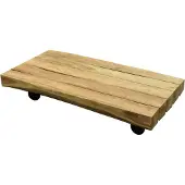 AVH-Collectie Sabuga lounge tuintafel 150x75 cm teak bielzen met zwenkwielen.