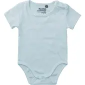 Neutral BABIES SHORT SLEEVE BODYSTOCKINGS Light Blue - Neutral O11030 - Maat 24M