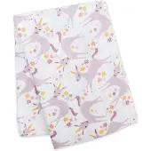 Lulujo - hydrofiele doek - swaddle - katoen - 120x120 cm - Modern Unicorn