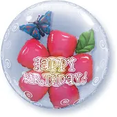 Qualatex Happy Birthday Flowers Bubbles Ballon 61cm