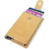 Figuretta RFID Creditcardhouder Sleeve - Leer - Beige