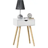 En.casa Bijzettafel nachtkastje Oestersund met lade 60x40x29,5 cm wit