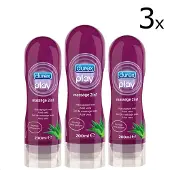 Durex - Massage Olie en Glijmiddel 2-in-1 - Aloë Vera - 200ml x3
