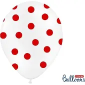 Party-Decoration Ballonnen wit met dots 50 stuks