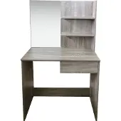 Vdd - Kaptafel opmaaktafel - Toilettafel - Met spiegel - 80 x 50 x 141 cm - Bruin