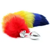 Rimba - Buttplug met regenboog staart (unisex)