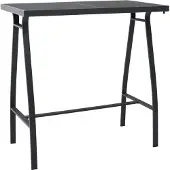vidaXL Tuinbartafel 110x60x110 cm gehard glas zwart