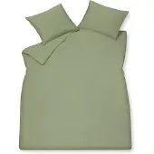 Vandyck Dekbedovertrek Washed Cotton Smoke Green Katoen-240 x 200 / 220 cm | Lits-Jumeaux