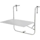 Ambiance Balkon tafel - metaal - mat grijs - 60 x 43 cm - Balkontafels
