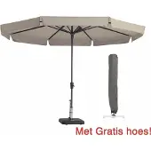 Madison Parasol Rond Ecru 350cm Syros met hoes