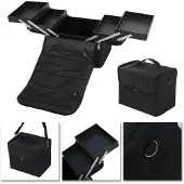 Vdd Beauty case make up visagie nagel koffer uitklapbaar zwart