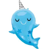 Amscan Ballon Narwhal Baby Folie 66 X 76 Cm Blauw