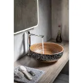 Sapho Priori keramische ronde waskom 40cm bruin/blauw