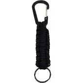 ABC-led Paracord Sleutelhanger Zwart - Karabijn