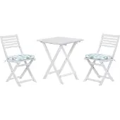 Beliani FIJI - Bistroset voor 2 - Wit /Blauw - Acaciahout