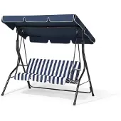 Beliani CHAPLIN - Schommelbank - Blauw - Staal