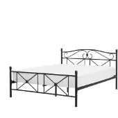 Beliani RODEZ - Tweepersoonsbed - Zwart - 140 x 200 cm - Metaal