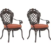 Beliani LIZZANO - Tuinstoel set van 2 - Bruin - Aluminium