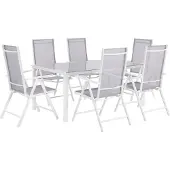 Beliani CATANIA - Tuinset voor 6 - Grijs - Aluminium