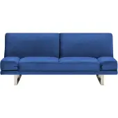 Beliani YORK - Slaapbank 2-zits - Blauw - Fluweel