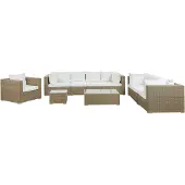 Beliani MAESTRO - Loungeset voor 8 - Bruin - PE rotan