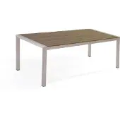 Beliani VERNIO - Tuintafel - Bruin - 90 x 180 cm - Aluminium