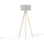 Beliani NITRA - Staande lamp - Grijs - Eikenhout