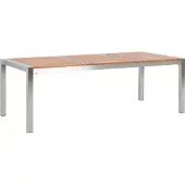 Beliani GROSSETO - Tuintafel - Lichte houtkleur - 100 x 220 cm - RVS