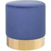 Beliani SOPHIA - Poef - Blauw - 39 cm - Fluweel