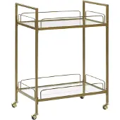 Beliani VENETA - Keukentrolley - Goud - Veiligheidsglas