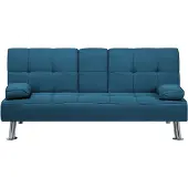 Beliani ROXEN - Slaapbank 3-zits - Blauw - Polyester