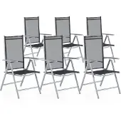 Beliani CATANIA - Tuinstoel set van 6 - Zwart - Polyester