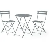 Beliani Fiori - Balkonset - RVS - grijs - 52x45.5x80