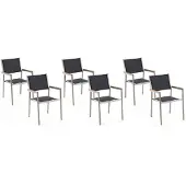 Beliani GROSSETO - Tuinstoel set van 6 - Zwart - Polyester