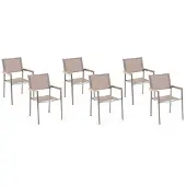 Beliani GROSSETO - Tuinstoel set van 6 - Beige - Polyester