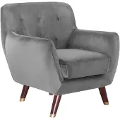 Beliani BODO - Fauteuil - Grijs - Fluweel