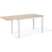 Beliani LOUISIANA - Eettafel - Wit - 75 x 120/160 cm - Rubberhout