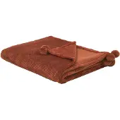 Beliani Plafond, Deken goudbruin met pompons 200 x 220 cm SAITLER (200 x 220 cm)