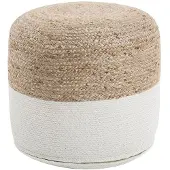 Beliani DALAMA - Poef-Wit-Katoen, Jute