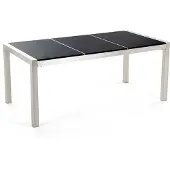 Beliani GROSSETO - Tuintafel - Zwart - 90 x 180 cm - Graniet