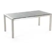 Beliani GROSSETO - Tuintafel - Grijs/RVS - 90 x 180 cm - Graniet