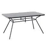 Beliani LIVO - Tuintafel - Zwart - 80 x 140 cm - Staal