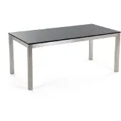 Beliani GROSSETO - Tuintafel - Zwart/RVS - 90 x 180 cm - Graniet