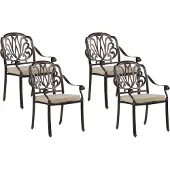 Beliani ANCONA - Tuinstoel-Bruin-Aluminium