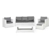 Beliani ROMA - Loungeset-Wit-PE rotan