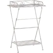 Beliani ANCUD - Tuintafel - Wit - 53 x 40 cm - IJzer