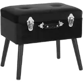 Beliani MALLARD - Hocker - Zwart - Fluweel